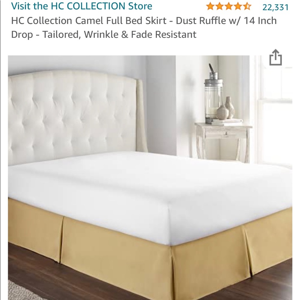 Danjor Linens -Full, Camel colored bed skirt